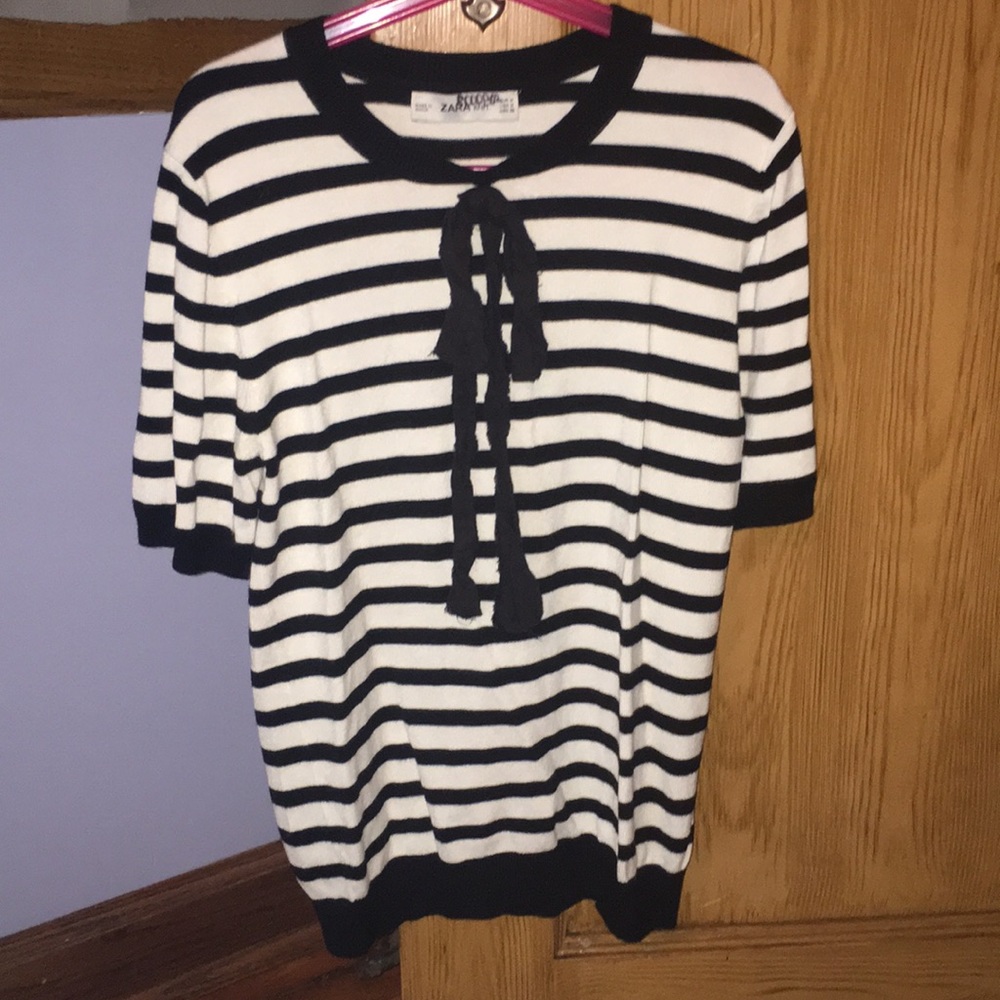 Zara striped elbow length sweater